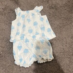 Carter's Blue and White Ice Cream Print Blouse